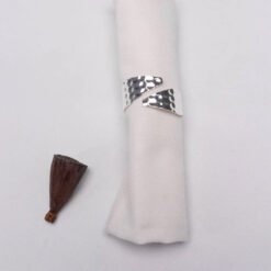 Karaca Home Hammered Metal Napkin Ring Set, 2Pcs [Silver], 300.22.02.0468