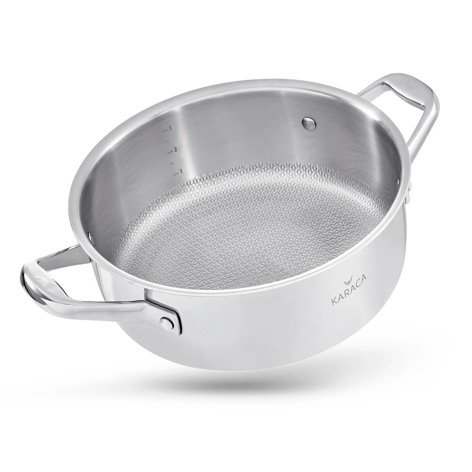 Karaca 3Ply PowerSteel 316+ Stainless Steel Induction Base Honeycomb Patterned Pot 20 cm, 153.03.08.1833 5 Karaca 3Ply PowerSteel 316+ Stainless Steel Induction Base Honeycomb Patterned Pot 20 cm, 153.03.08.1833 - Image 5