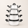 Karaca Florya Antibacterial Stainless Steel Cookware Set Black – 8 Pieces, 153.03.08.0416 - Image 7
