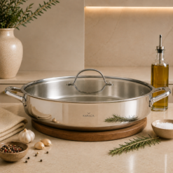 Karaca 3Ply PowerSteel 316+ Stainless Steel Induction Base Honeycomb Patterned Casserole 30 cm, 153.03.08.0558
