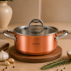 Karaca 3Ply PowerSteel 316+ Stainless Steel Induction Base Copper Pot 20 cm, 153.03.08.0567
