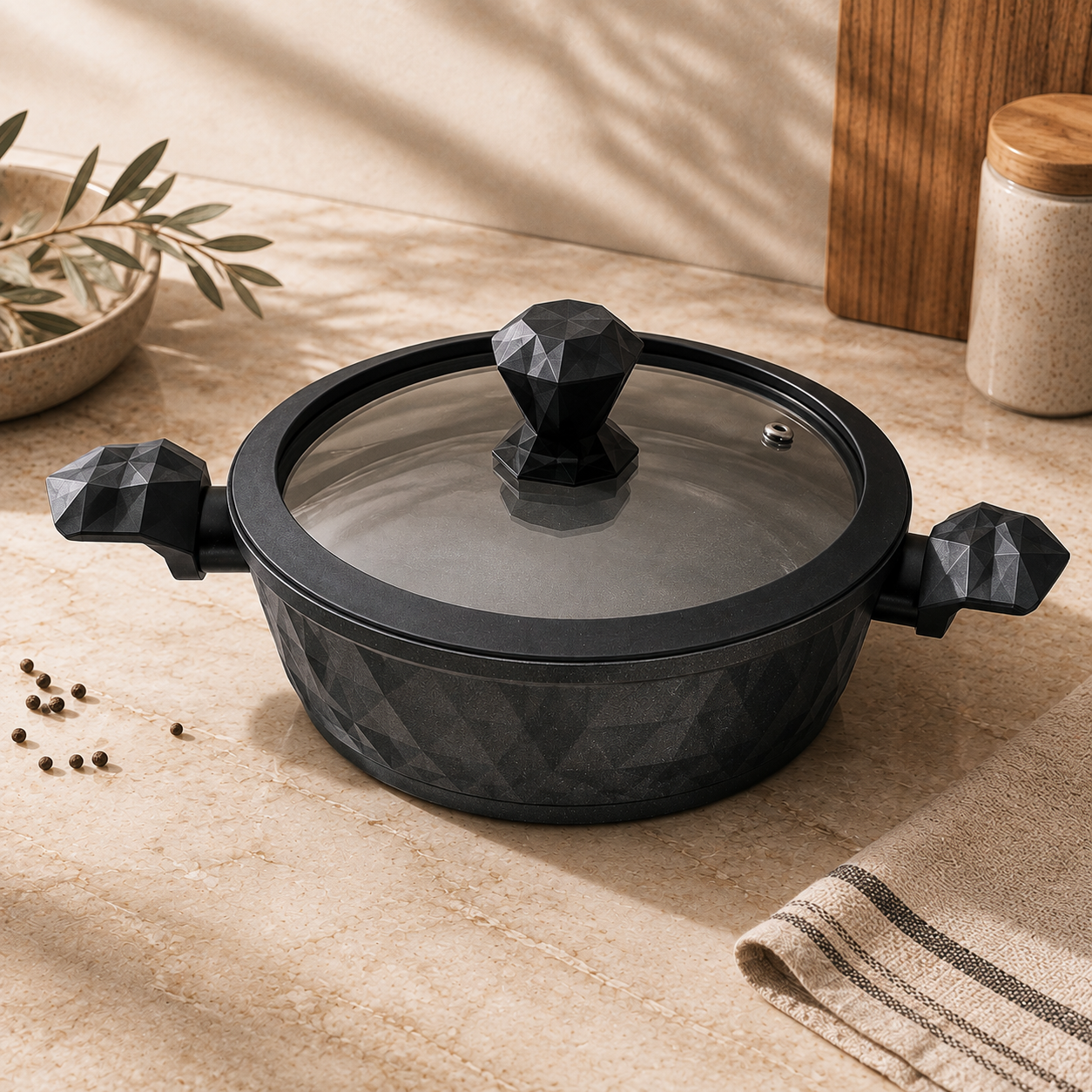 Karaca BioDiamond Casserole 26 cm, 153.03.07.7045 3 Karaca BioDiamond Casserole 26 cm, 153.03.07.7045 - Image 3