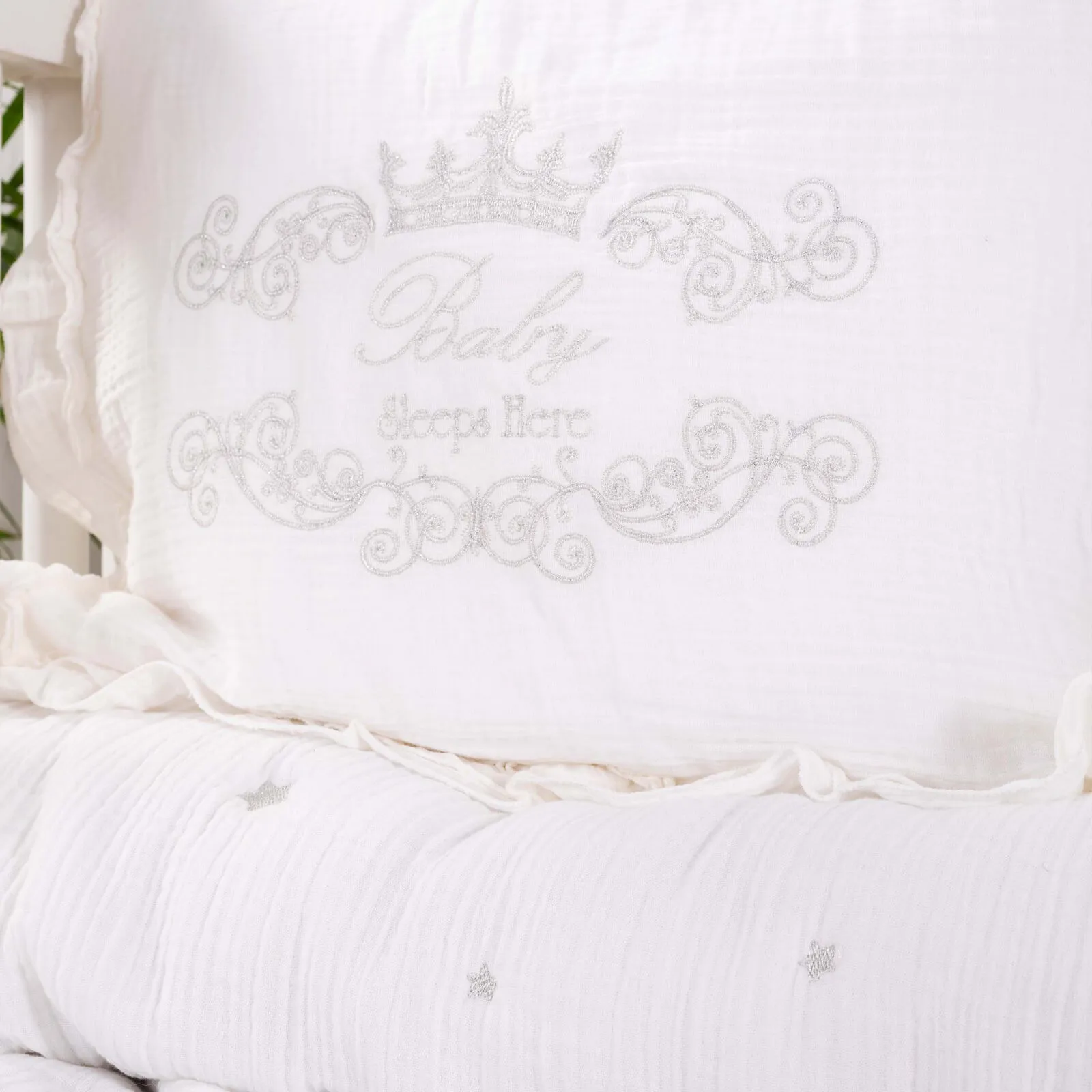 Karaca Home Royale White Embroidered Baby Quilt Set, 200.20.01.0179 3 Karaca Home Royale White Embroidered Baby Quilt Set, 200.20.01.0179 - Image 3
