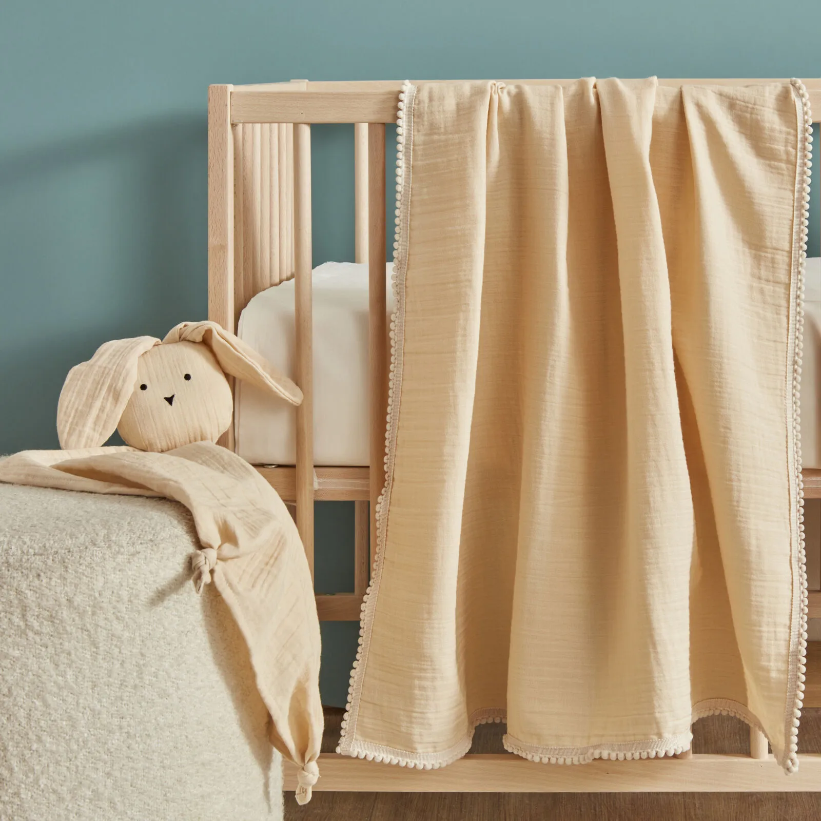 Karaca Home Baby Little Bunny 100% Cotton Muslin Playmate Set, 200.22.12.0084 1 Karaca Home Baby Little Bunny 100% Cotton Muslin Playmate Set, 200.22.12.0084