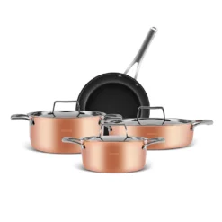 Karaca BioDiamond Copper 7-Piece Cookware Set, 153.03.08.3284