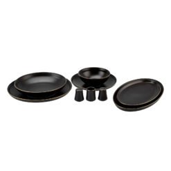 Alternative view of Karaca Elara Matte Black 57-Piece 12-Person Porcelain Dinner Set, 153.03.08.2563