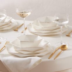 Alternative view of Karaca Streamline Esquina Porcelain 24-Piece Dinner Set for 6 People, 153.03.06.9729