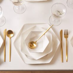 Karaca Streamline Esquina Porcelain 24-Piece Dinner Set for 6 People, 153.03.06.9729