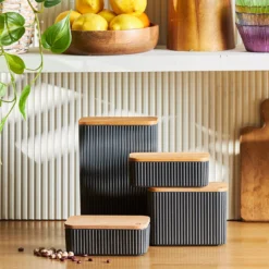 Karaca Massimo 4-Piece Storage Container Set - Anthracite, 153.20.32.2221