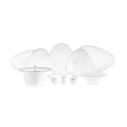 Alternative view of Karaca Fine Pearl Extra Trio 62-Piece Dinner Set – 12-Person | White & Platinum Frame Elegance, 153.03.08.0191