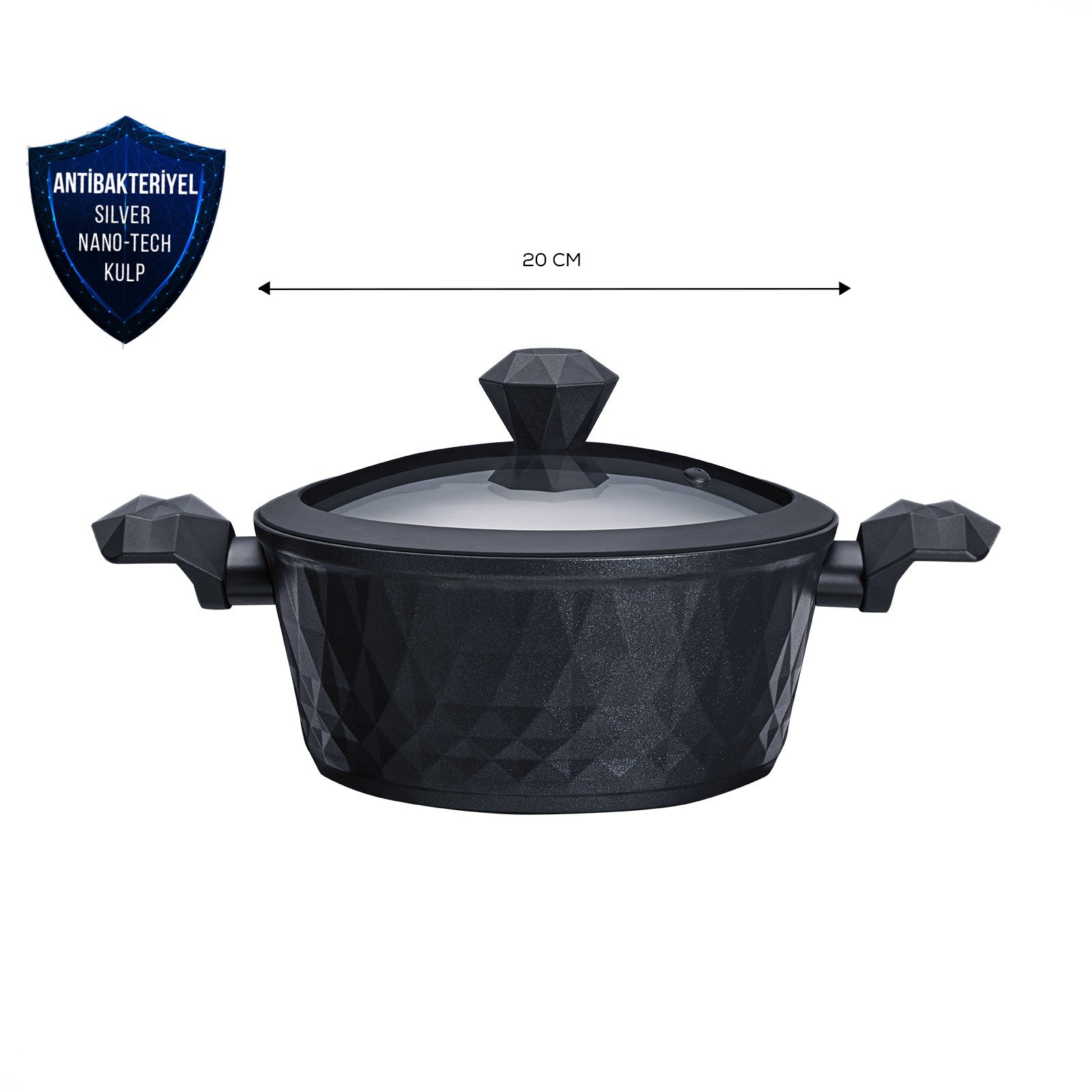 Karaca BioDiamond Antibacterial Non-Stick Casserole ? 20 cm / 2.6 L, 153.03.08.0422 4 Karaca BioDiamond Antibacterial Non-Stick Casserole ? 20 cm / 2.6 L, 153.03.08.0422 - Image 4