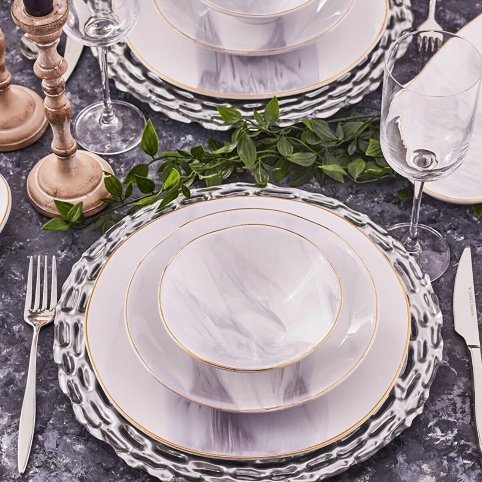 Karaca Ria Grey 39-Piece Dinner Set for 12 People, 153.03.08.0624 1 Karaca Ria Grey 39-Piece Dinner Set for 12 People, 153.03.08.0624