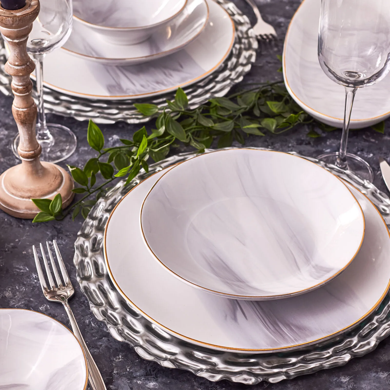 Karaca Ria Grey 39-Piece Dinner Set for 12 People, 153.03.08.0624 4 Karaca Ria Grey 39-Piece Dinner Set for 12 People, 153.03.08.0624 - Image 4