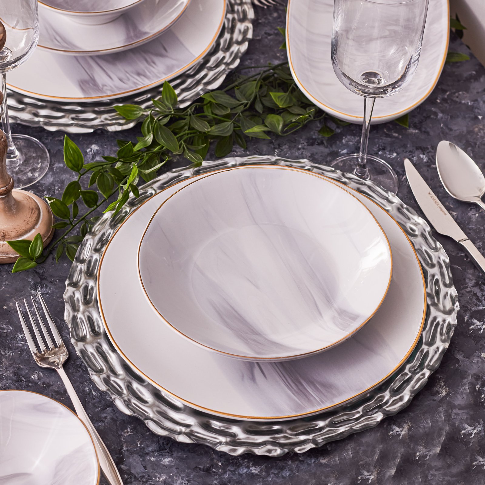 Karaca Ria Grey 39-Piece Dinner Set for 12 People, 153.03.08.0624 5 Karaca Ria Grey 39-Piece Dinner Set for 12 People, 153.03.08.0624 - Image 5