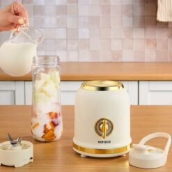 Alternative view of Karaca Retro Personal Smoothie Blender 600ml, Ice Crushing Function – Cream, 153.03.06.2449