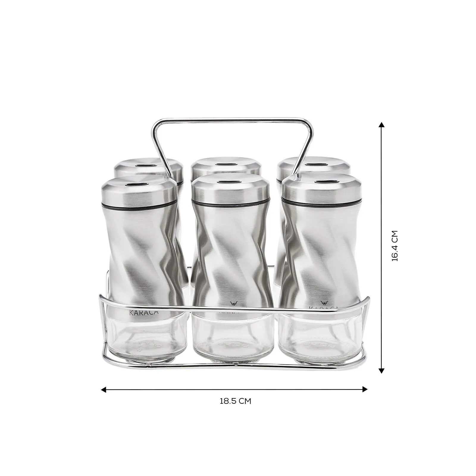 Karaca Tottori Inox 7-Piece Rectangular Spice Set – 100 ml, 153.03.06.4729 6 Karaca Tottori Inox 7-Piece Rectangular Spice Set – 100 ml, 153.03.06.4729 - Image 6