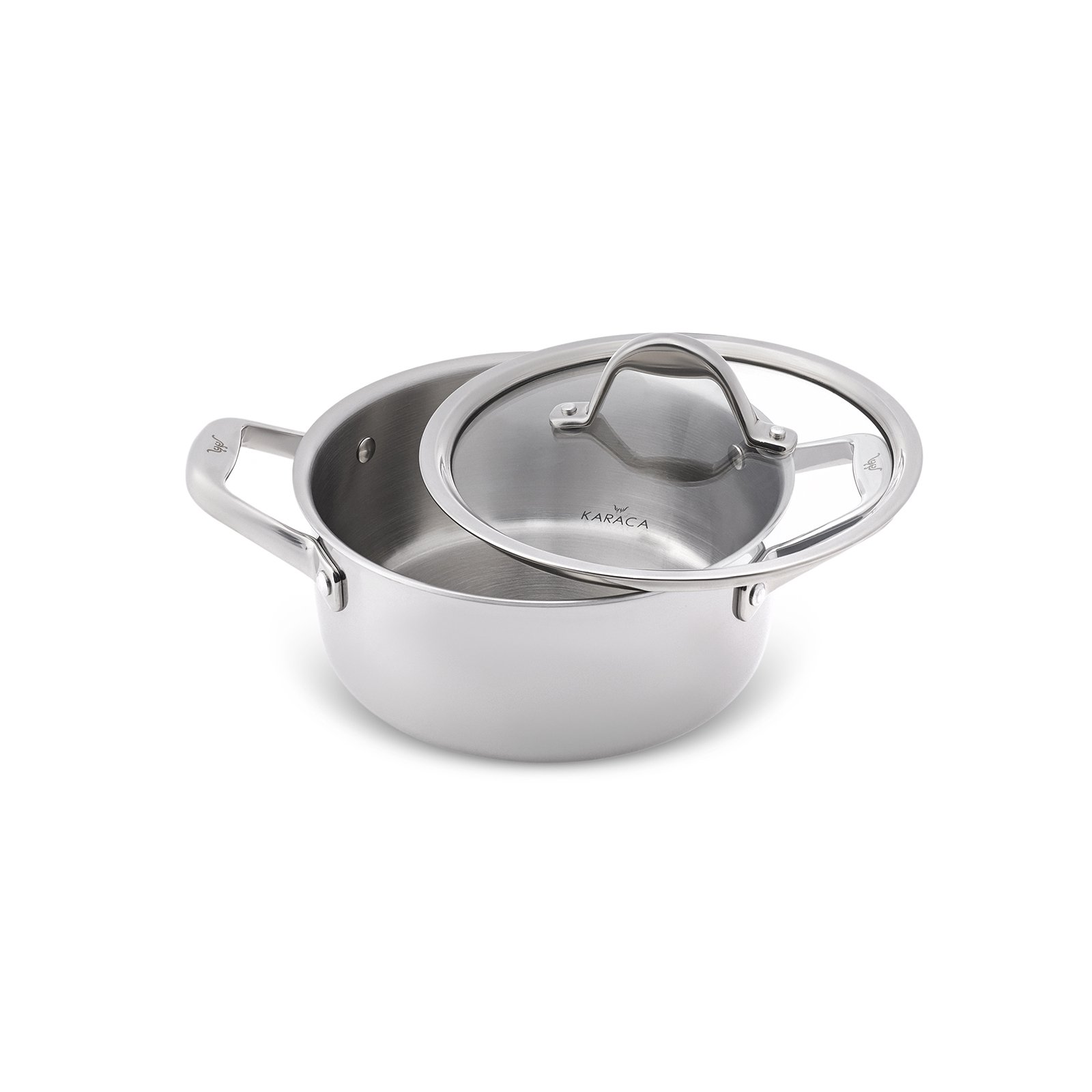 Karaca 3Ply PowerSteel 316+ Stainless Steel Induction Base Honeycomb Patterned Pot 20 cm, 153.03.08.1833 4 Karaca 3Ply PowerSteel 316+ Stainless Steel Induction Base Honeycomb Patterned Pot 20 cm, 153.03.08.1833 - Image 4