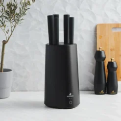 Karaca Meister Knife 5 Piece Set with Sterilizer Block - Black, 153.03.08.2211