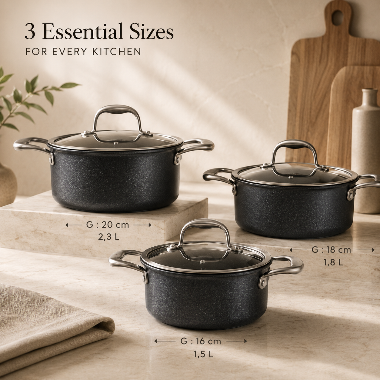 Karaca BioDiamond Pro 6-Piece Non-Stick Induction Cookware Set, 153.03.07.9035 5 Karaca BioDiamond Pro 6-Piece Non-Stick Induction Cookware Set, 153.03.07.9035 - Image 5