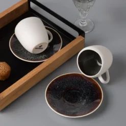 Alternative view of Karaca Earth Collection New Galactic 2-Piece Reactive Glaze Espresso Turkish Coffee Cup Set – 100 ml, 153.03.05.0172