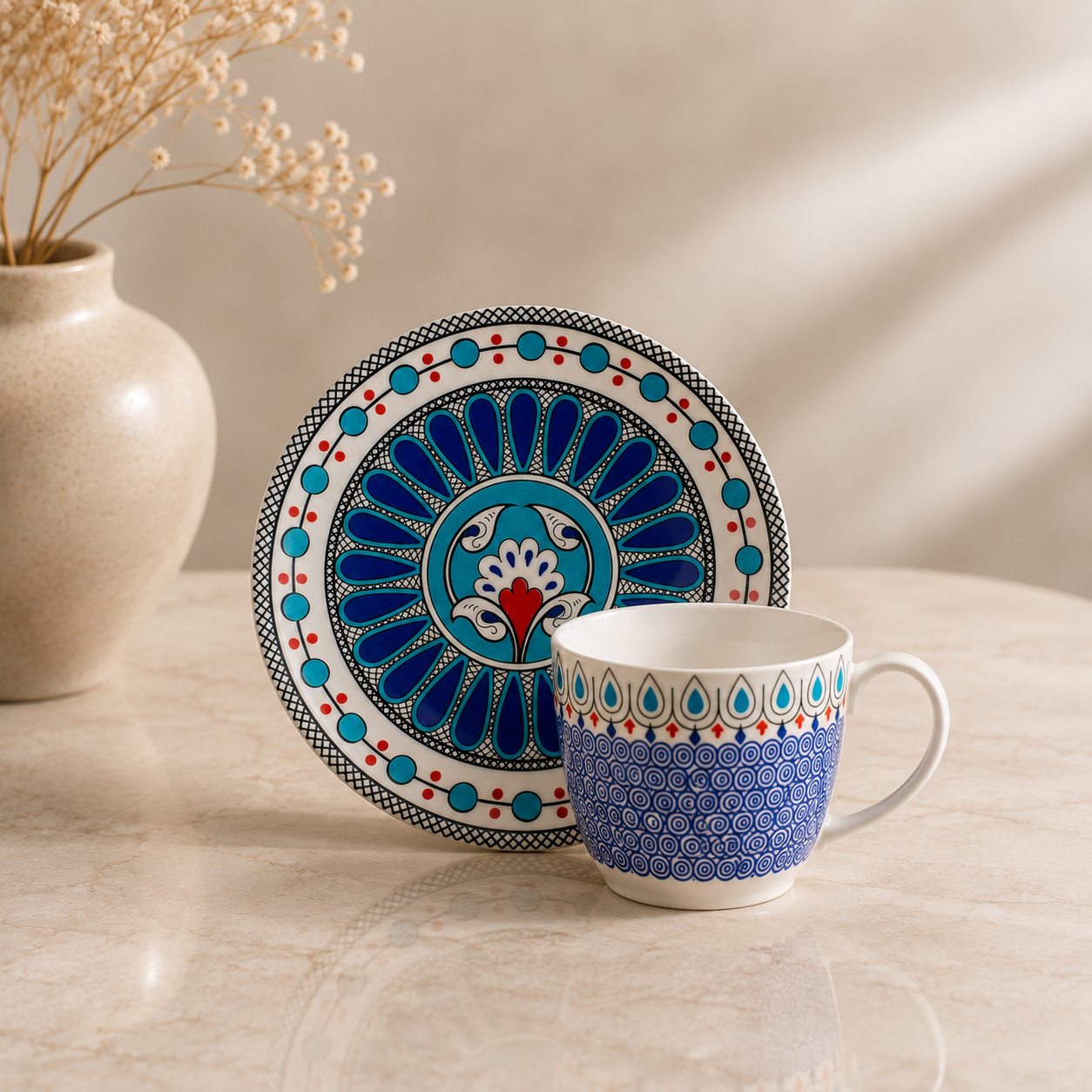 Karaca Mai Seljuk Series Set of 2 Coffee Cups, 153.03.07.9018 1 Karaca Mai Seljuk Series Set of 2 Coffee Cups, 153.03.07.9018