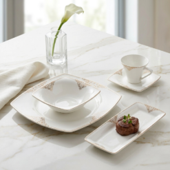 Karaca Fine Pearl Alchemist 26-Piece Square Breakfast Set – 6-Person | Pearl Luxury Edition, 153.03.07.5695