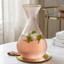 Karaca Gemma Salmon Glass Jug – 2000 ml, Pink, 153.03.08.1569
