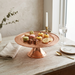 Karaca Anatolia Footed Tray Copper – Elegant Decorative Dessert & Cookie Stand, 300.21.02.0223