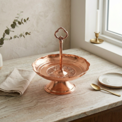 Karaca Anatolia Copper Single Layer Serving Bowl – Elegant Handled Presentation Bowl, 300.21.02.0220