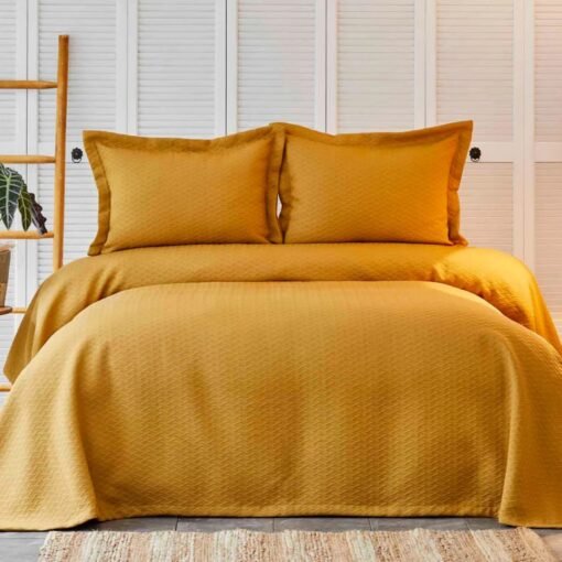 Karaca Home Charm Bold Mustard Double Bedspread Set