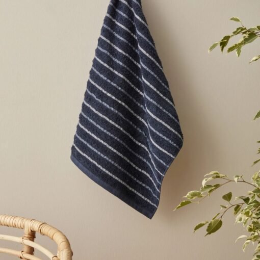 Karaca Home Denim Palm 100% Cotton Face Towel 50x90 cm Navy Blue?