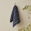 Karaca Home Denim Blue Striped 100% Cotton Hand Towel 30x50 cm Navy Blue