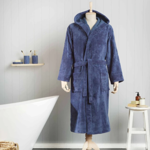 Karaca Home Motto Indigo Triga Bathrobe S-M