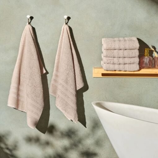 Karaca Home Road 100% Cotton Set of 6 Face Towels 50x90 cm Beige?