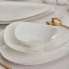 Karaca Red Carpet Collection Pearl Extra Tristan 62 Pieces Pearl Dinner Set for 12 People Gold