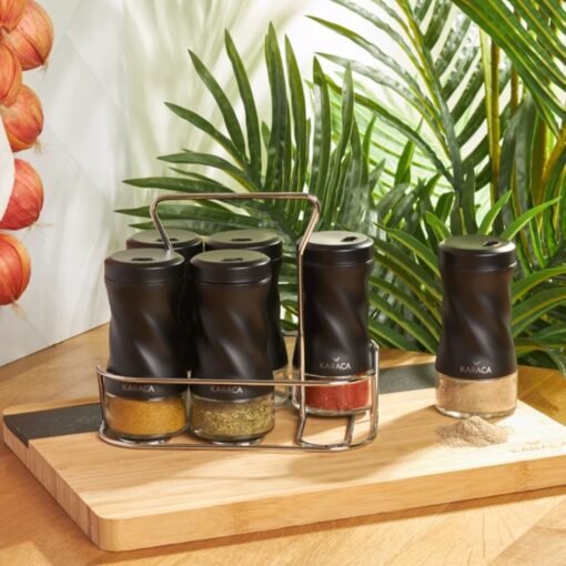 Karaca Tottori Black 7 Piece Rectangular Spice Set