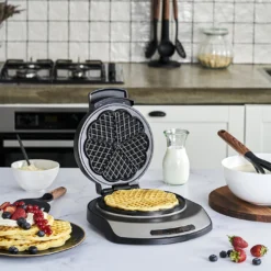 Karaca Inox Waffle Maker – Stainless Steel, Adjustable Temperature with LED Display, 153.03.06.2041