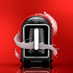 Karaca Mod 735W All-in-One Turkish Coffee and Milk Machine – Cherry Red, 153.03.06.1632