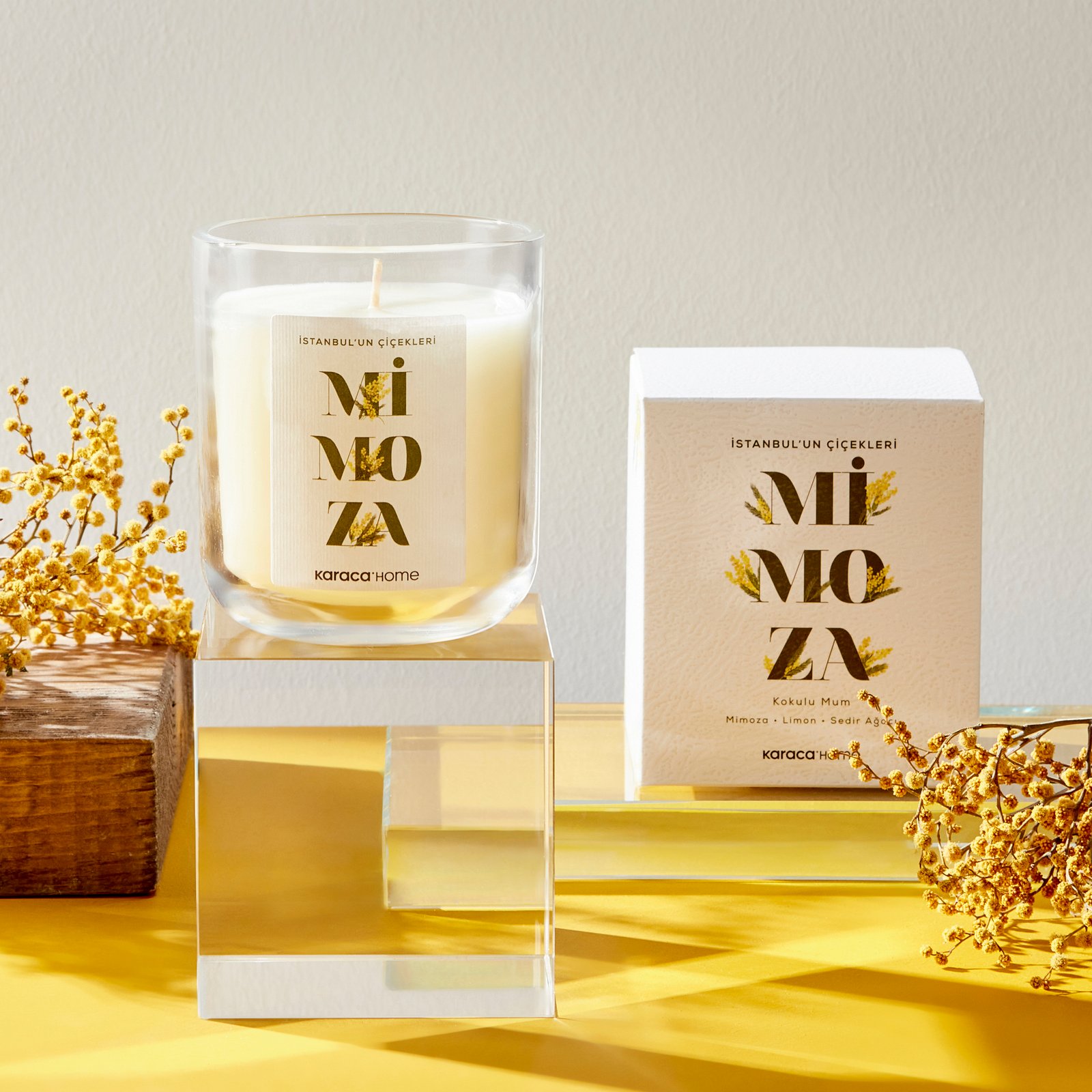 Karaca Home Flowers of Istanbul Series Mimosa Scented Candle, 153.09.01.5940 1 Karaca Home Flowers of Istanbul Series Mimosa Scented Candle, 153.09.01.5940