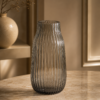 Karaca Home Janis Glass Grey Vase 26 cm, 200.22.11.0005