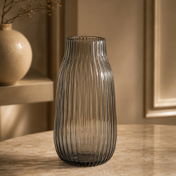 Karaca Home Janis Glass Grey Vase 26 cm, 200.22.11.0005