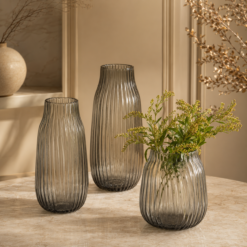 Karaca Home Janis Glass Grey  Vase 31.5 cm, 200.22.11.0006