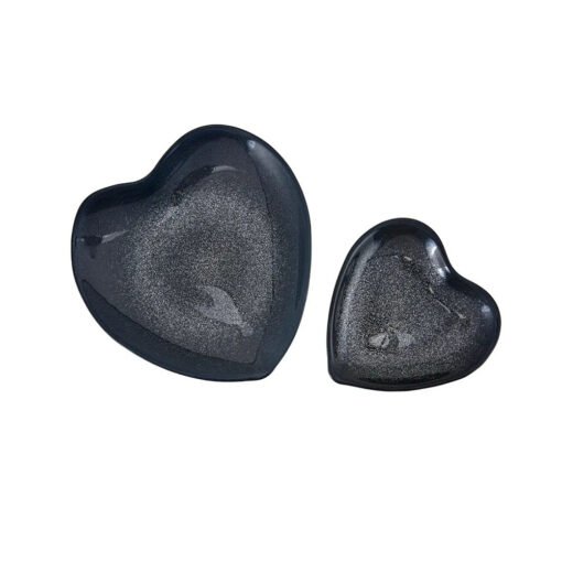 Karaca Heart Double Plate Grey - Small 21cm + Large 32cm, 153.01.01.4397