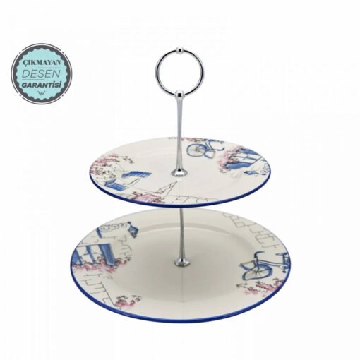 Karaca Alacati Two-Tiered Layers Cookie Holder [Serving Platter], 153.03.07.7925