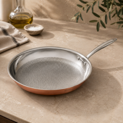 Karaca PowerSteel 3-Ply 316+ Stainless Steel Copper Frying Pan 24 cm – 1.5 L, 153.03.08.0572