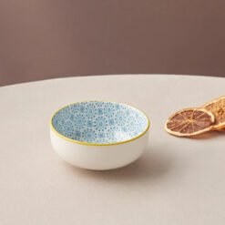 Karaca Floral Blue Round Snack Bowl 10cm, 153.03.08.2972