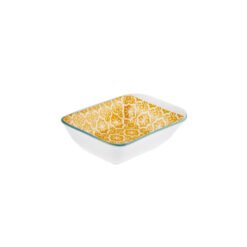 Karaca Floral Yellow Rectangle Snack-Saucer Bowl 11cm, 153.03.08.2994