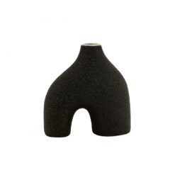 Karaca Home Cassie Black Stoneware Ceramic Vase 17.5cm, 153.09.01.2171