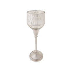 Karaca Home Lucca Tealight Candleholder Antique Silver [28cm], 153.20.01.0385
