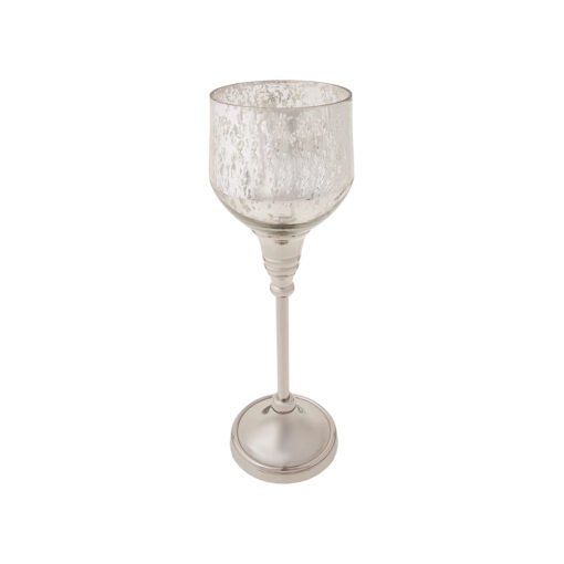 Karaca Home Lucca Tealight Candleholder Antique Silver [28cm], 153.20.01.0385